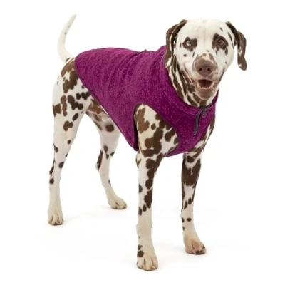 Imagen de Kurgo Core Abrigo para Perro, Chaleco Polar Chaqueta Perros, Forro Polar, Ligero, Abertura con Cremallera Arnés, Cuello Ajustable, Violeta, XL