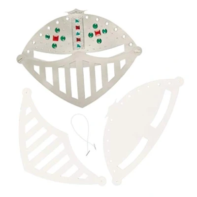 Imagen de Baker Ross Caretas con diseño de yelmo que los niños pueden decorar y usar como parte un disfraz en una fiesta disfraces (pack 6).