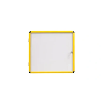 Imagen de Bi Office Ultrabrite Vitrina magnética con marco de aluminio, 9 x A4, color amarillo