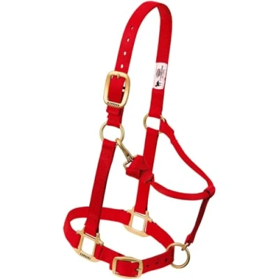 Imagen de Weaver Cuero Ajustable para Barbilla y Garganta (3/4&quot;), 35 7033 RD, Rojo, Yearling Horse