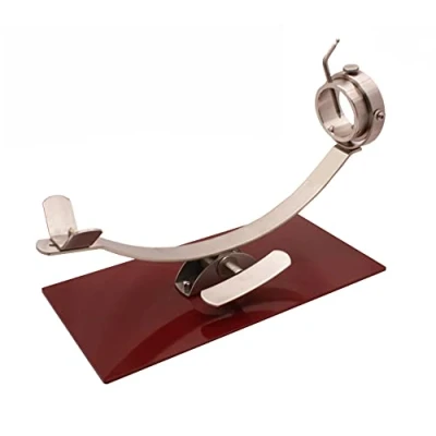 Imagen de Soporte jamonero New Generation basculante y giratorio con herraje Inoxidable base de acero color cerezo.