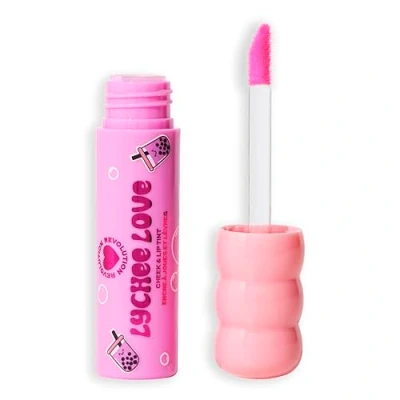 Imagen de I Heart Revoluion Bubble Tea Milky, Tinta para labios y rubor tinte facial hidratante todo en uno infusionado con té verde matcha, Lychee Amor Rosa