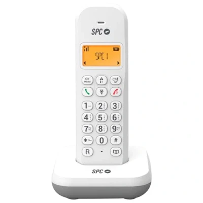 Imagen de SPC Keops Teléfono Inalámbrico con Pantalla Iluminada Identificador de Llamadas Agenda 50 Contactos Modo Eco Compatibilidad GAP, Blanco