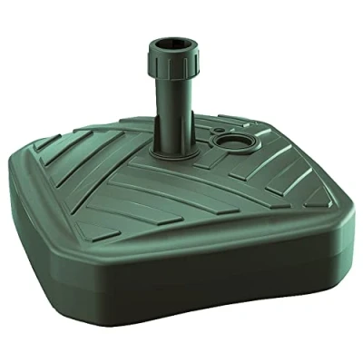 Imagen de Base de sombrilla polietileno cuadrada con diseño a rayas 39 x 13 cm en color verde