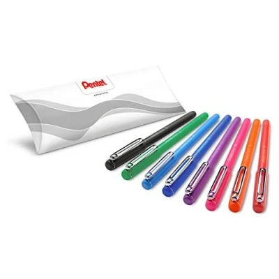 Imagen de Pentel iZee Bolígrafo BL80 Boli con Tinta Innovadora de Baja Viscosidad, Uso muy Cómodo para Escritura Suave, Perfecto Colegios y Oficinas, Recargable