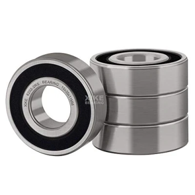 Imagen de XiKe 4 piezas 6202 2RS Rodamiento de bolas 15x35x11mm Acero al cromo y doble junta goma Pre lubricados, 6202RS Rodamientos rígidos a con juntas