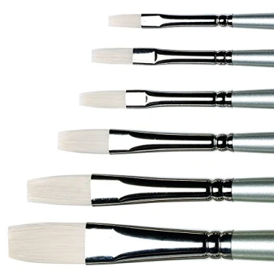 Imagen de Winsor &amp; Newton Pincel plano (tamaño 8, mango largo)