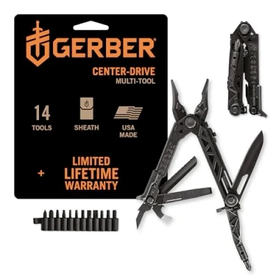 Imagen de Gerber Center Drive (Coyote Molle Sheath) Black Multitool