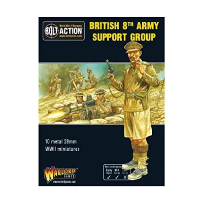 Imagen de Warlord Games 8th Army Support Group miniaturas de metal a escala 28 mm para acción pernos, altamente detalladas la Segunda guerra Mundial juegos mesa