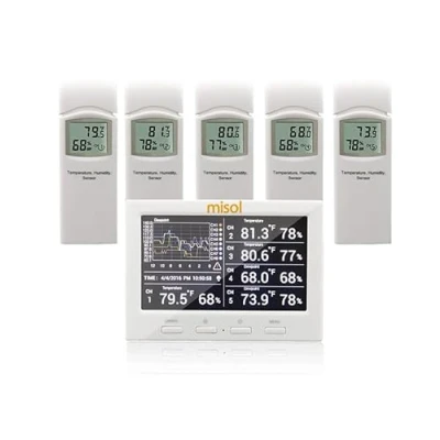 Imagen de MISOL Wireless Weather Station with 5 sensors, Channels, Color Screen, Data Logger, Connect to PC/Estación meteorológica inalámbrica con sensores, Canales
