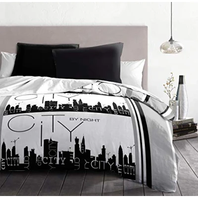 Imagen de Home Linge Passion City by Night Juego de edredón, Microfibra, Gris Negro Blanco, Alto, 220 x 240 cm, 3