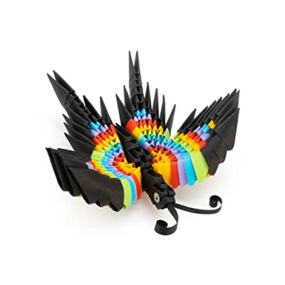 Imagen de Alexander Origami 3D Butterfly 501821 Escultura de papel con componentes patentados e instrucciones construcción comprensibles, 157 piezas, 12 x 5 cm, a partir 8 años
