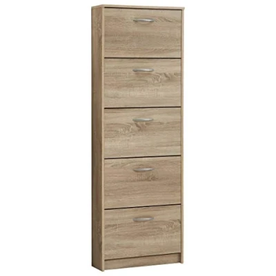 Imagen de FMD Möbel, 411 005 Zapatero Step 5, aglomerado, Roble, Medidas 58,5 x 168,3 17,0 cm