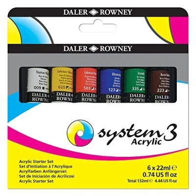 Imagen de Daler Rowney System 3 Original Colores Acrílicos Starter Set 6x22 ml