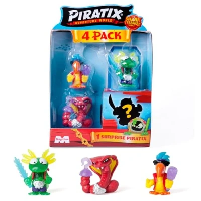 Imagen de PIRATIX ADVENTURE WORLD Serie Shark Treasure, Pack de 4, Contiene 4 Piratix, 1 &#039;Cristal&#039; y Sorpresa, Accesorios &#039;Cristal&#039;, 2 6