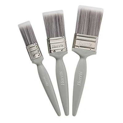 Imagen de Harris Essentials Pinceles de Pintura para Paredes y techos, Paquete 3 Pinceles, 1 Pulgada, 1.5 Pulgadas, 2 Gris