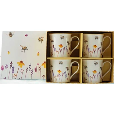 Imagen de Lesser &amp; Pavey Pretty Water Colour Busy Bees Design Mugs (Set of 4) [Importación inglesa]