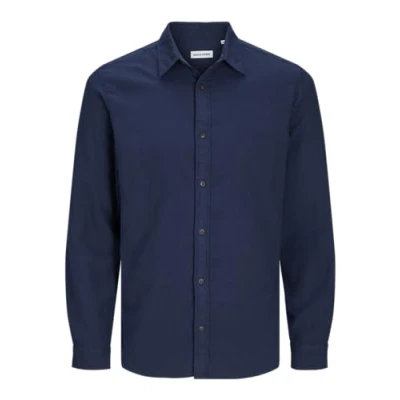 Imagen de JACK&amp;JONES PLUS Jjjoshua Fall Flannel Shirt LS Pls Camisa Casual, Azul Marino. Detalles: sólido, 4XL para Hombre