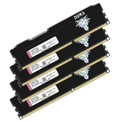 Imagen de DDR3 32GB Kit (8GBx4) 1600MHz Memoria Ram Escritorio Udimm PC3 12800 Sin ECC Búfer 1.5V CL11 2Rx8 Dual Rank 240 Pin Módulo de Actualización Memory para PC Sobremesa (Negro)