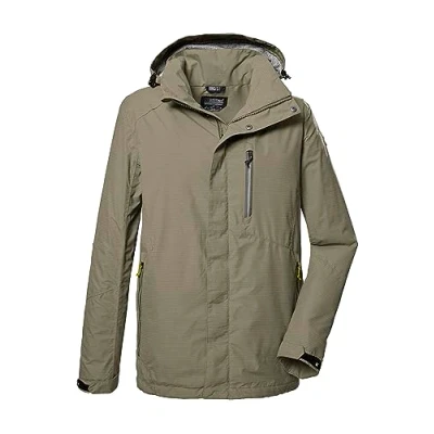 Imagen de killtec Hombre Chaqueta funcional/chaqueta de exterior con capucha desmontable KOS 256 MN JCKT_CARLEB, sage, L, 41364 000