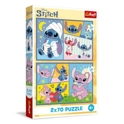 Imagen de Trefl 2en1: Lilo, Stitch no Hay quien se aburra 2 x 70 Piezas, Set de Dos puzles para niños a Partir 4 años, Multicolor (34444)