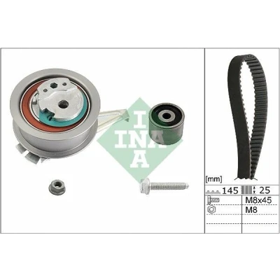 Imagen de INA 530 0665 10 Kit de correa distribución 145 VOLKSWAGEN: Polo V Hatchback, SEAT: Ibiza 4, 4 ST, Toledo SKODA: Fabia III Hatchback