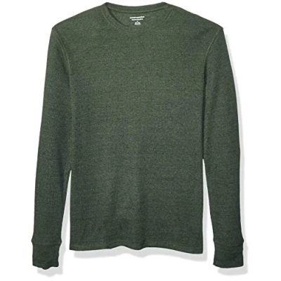Imagen de Amazon Essentials Camisa de Panal Abeja Manga Larga y Ajuste Normal Hombre, Verde Oliva Mezcla, XS