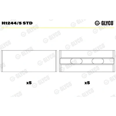 Imagen de GLYCO H1244/5 STD Cojinete de cigüeñal TOYOTA: HILUX 3 Pick up