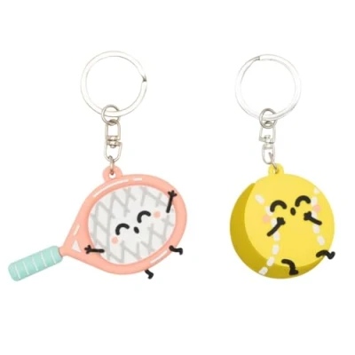 Imagen de Mr. Wonderful Set de 2 llaveros Raqueta y pelota tenis Llaverso personalizados Llavaeros para regalar Regalos