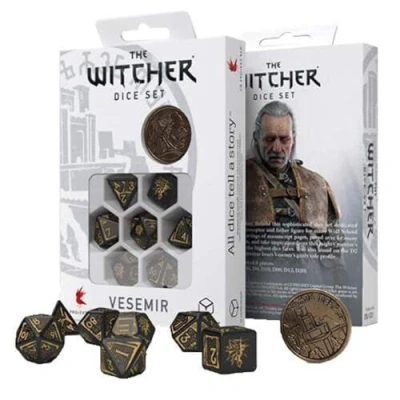 Imagen de Q Workshop 91391 Witcher Dice Set Vesemir The Sword Master (7) Cardgame, Multicolor