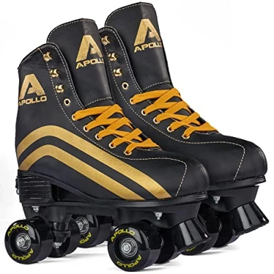 Imagen de Apollo Patines 4 Ruedas Clásicos Niño, Adolescente y Adulto Niña Mujer de Talla Ajustable Cómodos Quad para Todas Las Edades 3 Tamaños, 31 a 62