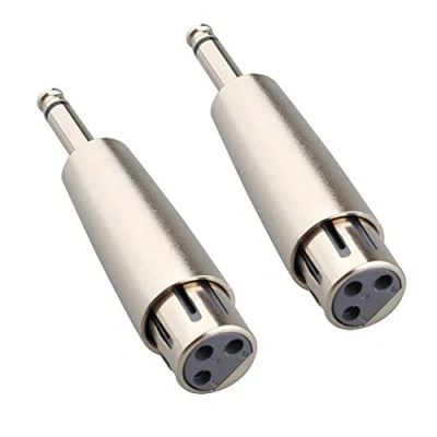 Imagen de Jopto 2 Adaptadores XLR a Hembra de 6,35 mm Conector Mono Cable 1/4 Pulgadas Macho TRS Enchufe Género F 3 Pines Audio Estéreo Micrófono