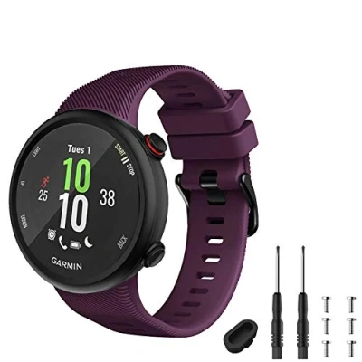 Imagen de GVFM Correa Compatible con Garmin Forerunner 45, Pulsera Deportiva de Silicona Repuesto para 45 y Swim 2 (Morado)