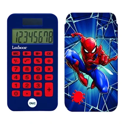 Imagen de Lexibook C45SP Calculadora de Bolsillo Spider Man, Funciones clásicas y avanzadas, Cubierta Protectora rígida, con batería, Azul/Rojo, Color