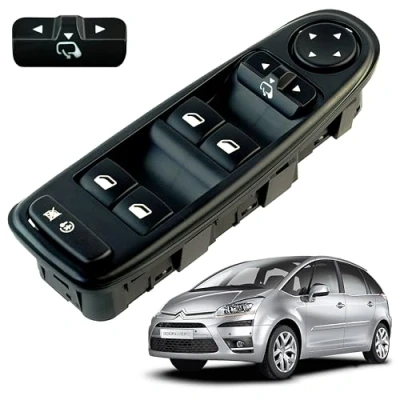 Imagen de STARKIT PERFORMANCE Botonera elevalunas compatible para C4 Picasso y Grand (2006 2013) mando delantero izquierdo (conductor) CON función retrovisores abatibles 6554YH 96639383ZD