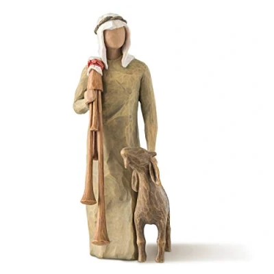Imagen de Willow Tree Figura de pastorcito y Oveja Belén, Navidad Deco, Enesco