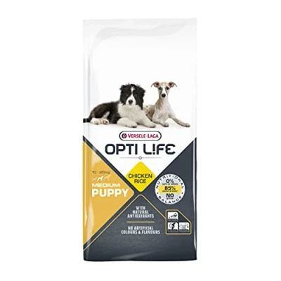 Imagen de VERSELE LAGA OPTI Life Puppy Medium Pienso para Cachorros Razas Medianas 12,5kg (Razas Medianas, 12,5kg)