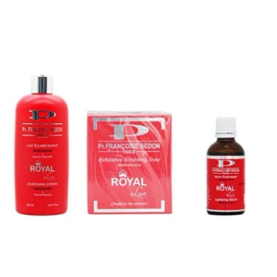 Imagen de Pr. Francoise Bedon Royal loción blanqueadora, blanqueadora 500 ml Sérum blanqueador multivitaminas 50 ml, REAL JABÓN