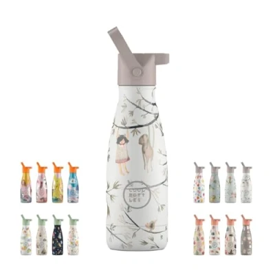 Imagen de Botella Térmica Infantil 260 ml Hanging Friends de Agua Acero Inoxidable Bebidas Fías 36 Horas y Calientes 18 Acabado con Pintura en Relieve Sin BPA Cool Bottles
