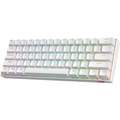 Imagen de Redragon Teclado Inalámbrico Gaming Mecánico Blanco K530W Pro Draconic 60% 61 Teclas TKL 2,4Ghz Bluetooth 3,0 5.0 USB Gamer Compacto Interruptores Marrones Iluminación RGB