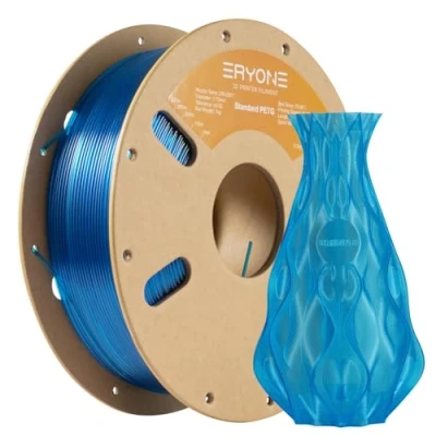Imagen de filamento ERYONE PETG 1,75 mm, para impresora 3D, 0,03 1 kg/bobina, Azul Transparente