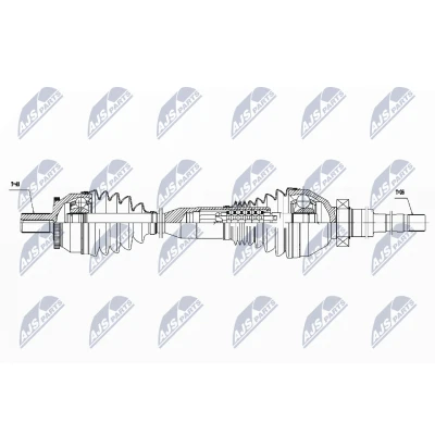 Imagen de NTY NPW VV 060 Árbol de transmisión Eje delantero, derecha VOLVO: XC90 I