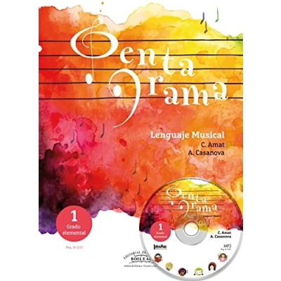 Imagen de PENTAGRAMA Lenguaje Musical Vol. 1 Grado Elemental Libro en Castellano del alumno Incluye CD Con Cuaderno de ejercicios (Reg. B.3220)