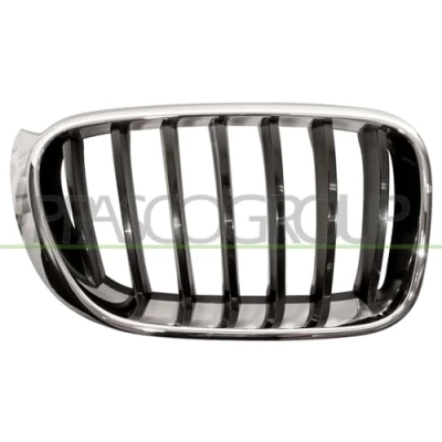 Imagen de BLIC 6502 07 00939944P Parrilla Delante, derecha cromo, negro BMW: X3