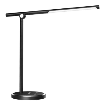 Imagen de Aigostar Lámpara de Escritorio LED, 8W Flexo LED con Puerto Carga USB, Recargable,Regulable Lampara Control Táctil, 10 Niveles Brillo 5 Modos, para Lectura, Negro(3000K 6000K)