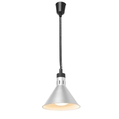 Imagen de HENDI Lámpara cónica de calentamiento con cable extensible Plateado 230V / 250W ø275x(H)250 mm