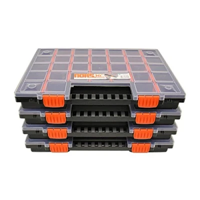 Imagen de Set de 4 cajas clasificadoras para piezas pequeñas, con compartimentos individuales, organizador 399 x 303 50 mm.