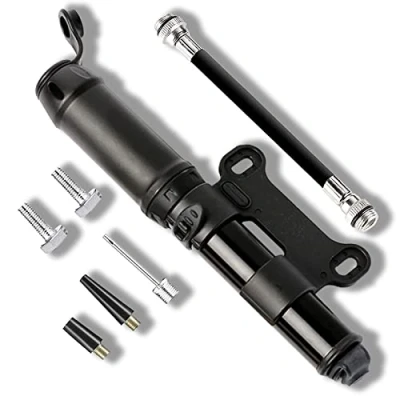 Imagen de Aweskmod Mini Bomba Bicicletas 140 PSI con Válvulas Presta y Schrader，Bomba de Mano pequeñ Schrader Portátil para Bicicleta, MTB, BMX, Motocicleta, Pelota