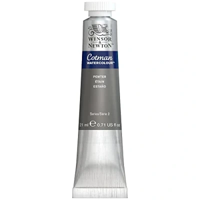 Imagen de Winsor &amp; Newton acuarela Cotman Metallics tubo de 21ml color estaño, metálica