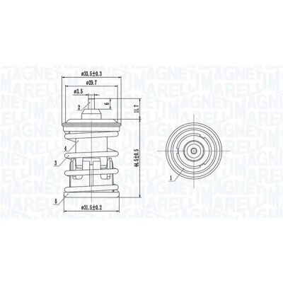 Imagen de MAGNETI MARELLI 352317005090 Termostato, refrigerante 105 VOLKSWAGEN: Scirocco III, Golf 7, Polo V Hatchback, SEAT: Ibiza 4, 4 ST, Leon III ST